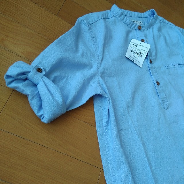 ZARA(ザラ)のZaraboys　七部袖ノーカラーシャツ キッズ/ベビー/マタニティのキッズ服男の子用(90cm~)(ブラウス)の商品写真