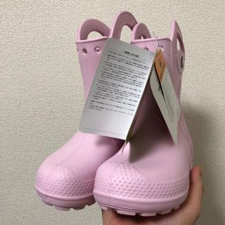 クロックス(crocs)のクロックス Handle It Rain Boot 16.5センチ ピンク(長靴/レインシューズ)