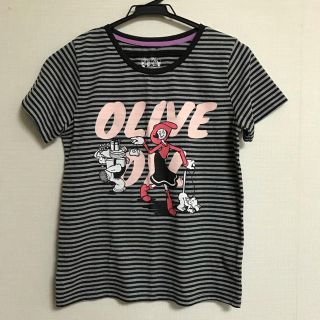 レディースボーダーTシャツ ポパイオリーブ(Tシャツ(半袖/袖なし))