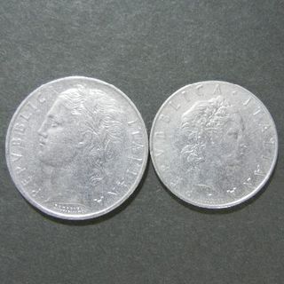 イタリア硬貨　２種２枚(貨幣)