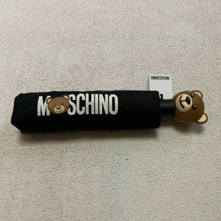 モスキーノ(MOSCHINO)のMOSCHINO ベアーワンタッチ折畳み傘 黒(傘)