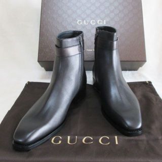 グッチ(Gucci)のグッチ インターロッキングGG 114415 レザーブーツ ダークブラウン 41(ブーツ)