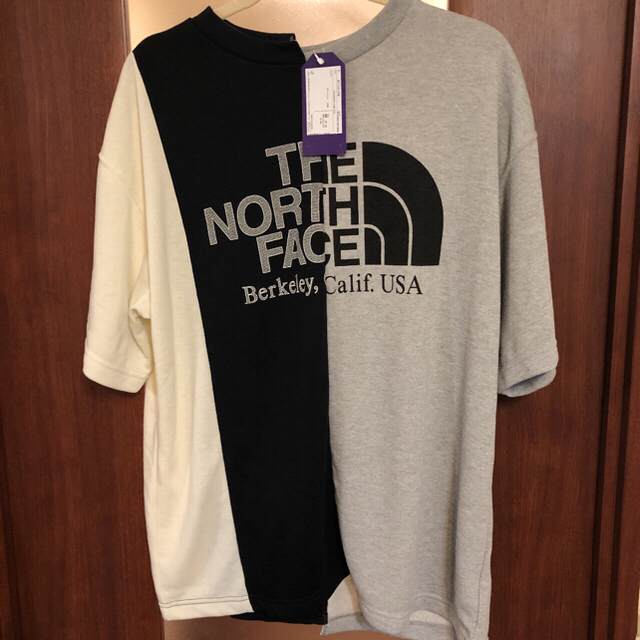 アシンメトリーロゴTシャツ M ノースフェイスパープルレーベルTシャツ/カットソー(半袖/袖なし)