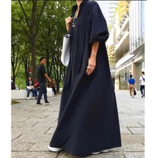 2019 ten×ronhermanの别注 リネン ワンピース ネイビー