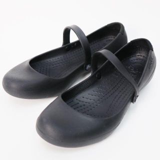 クロックス(crocs)のCROCS クロックサンダル W9フラット 黒 ブラック(サンダル)