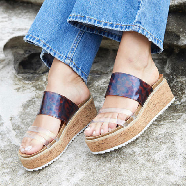 サンダルClear Strap Platform Sandals Cork