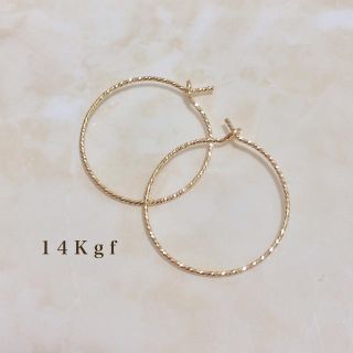 ロンハーマン(Ron Herman)の【3センチ】14Kgf/K14gfグリッターフープピアス (ピアス)