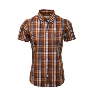 RELCO LADIES BROWN CHECK SHIRT(シャツ/ブラウス(半袖/袖なし))