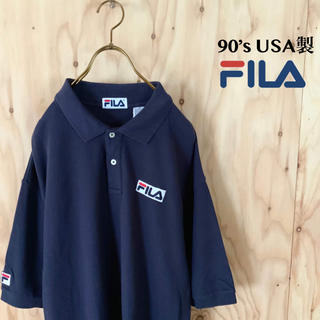 フィラ(FILA)の希少 90’s USA製 FILA ビヨンボルグワッペン 肉厚刺繍 ポロシャツ(ポロシャツ)