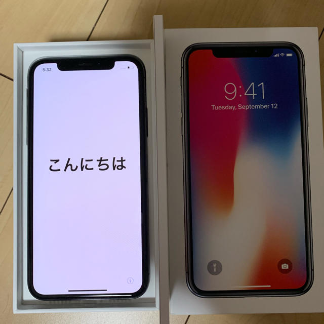 iPhone(アイフォーン)のiPhone x 64GB スペースグレー SIMロック解除済み スマホ/家電/カメラのスマートフォン/携帯電話(スマートフォン本体)の商品写真