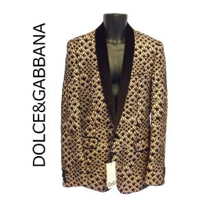 ドルチェアンドガッバーナ(DOLCE&GABBANA)の新品未使用 DOLCE&GABBANA 和柄フロッキー加工紋章ジャケット 48(テーラードジャケット)