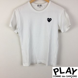 コムデギャルソン(COMME des GARCONS)の美品 プレイコムデギャルソン 半袖Tシャツ ホワイト サイズS(Tシャツ/カットソー(半袖/袖なし))