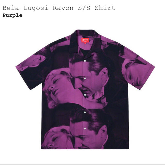 Purpleパープルサイズsupreme bela lugosi rayon s/s shirt