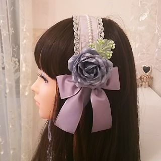 ヴィクトリアンメイデン(Victorian maiden)の💠HinaHime~雛姫~💠 パールとローズとリボンのヘッドドレス(ヘアアクセサリー)