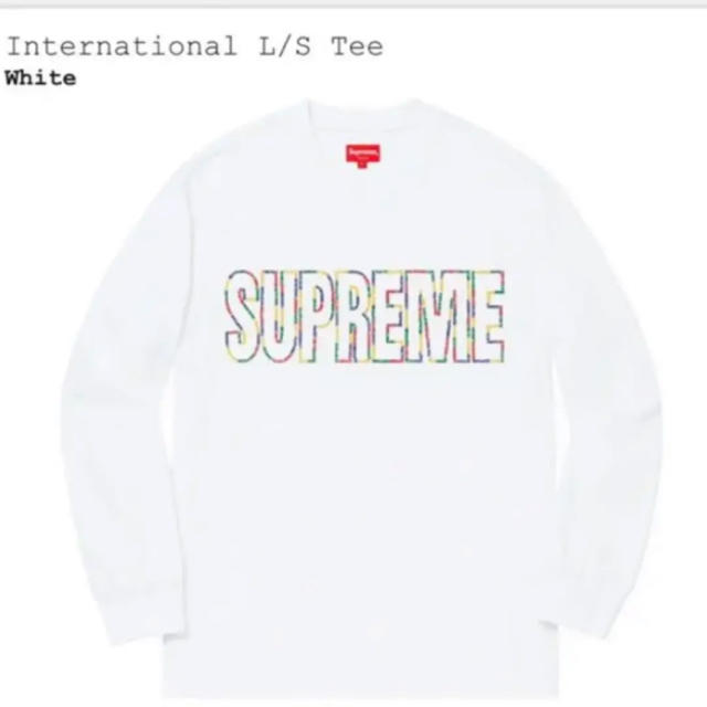 Tシャツ/カットソー(七分/長袖)【新品M】Supreme International Tee 白