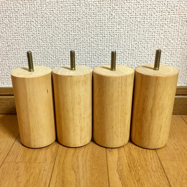 MUJI (無印良品)(ムジルシリョウヒン)の無印良品 木製脚 脚付マットレス 用 床下12cmタイプ 4本組み インテリア/住まい/日用品のベッド/マットレス(脚付きマットレスベッド)の商品写真