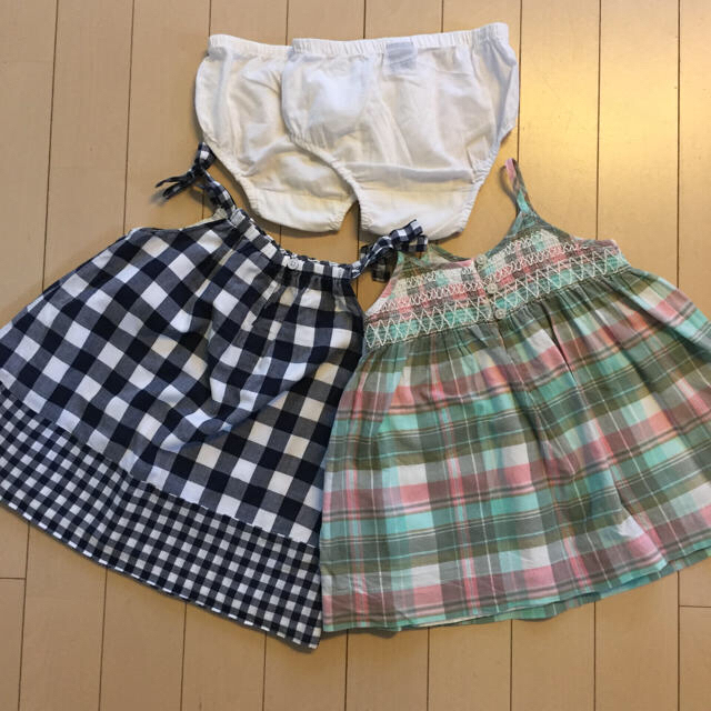 GAP(ギャップ)の再値下げ【GAP ギャップ】ワンピース2枚&パンツ2枚セット 80サイズ キッズ/ベビー/マタニティのベビー服(~85cm)(ワンピース)の商品写真