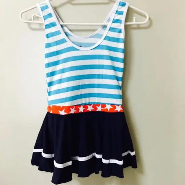 ☆新品☆子供 水着 ワンピース マリン風 ブルー キッズ/ベビー/マタニティのキッズ服女の子用(90cm~)(水着)の商品写真