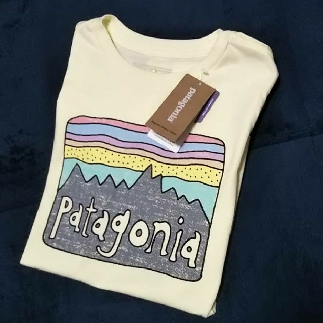 patagonia(パタゴニア)の★新品タグ付き★patagoniaキッズTシャツ／5T ／ResinYellow キッズ/ベビー/マタニティのキッズ服男の子用(90cm~)(Tシャツ/カットソー)の商品写真