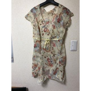 MONREFRAIN シースルー生地花柄シャツ半袖(シャツ/ブラウス(半袖/袖なし))