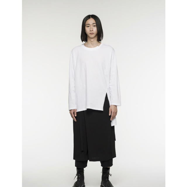 Yohji Yamamoto(ヨウジヤマモト)のヨウジヤマモト groundy アシンメトリーカットソー 【ブラック】 メンズのトップス(Tシャツ/カットソー(七分/長袖))の商品写真