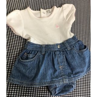 ギャップキッズ(GAP Kids)のGAP ロンパース デニムスカート付き 60㎝(ロンパース)