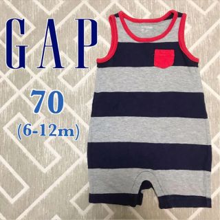 ベビーギャップ(babyGAP)のbabyGap/ノースリーブ ボーダー ロンパース 70(6-12m)(ロンパース)