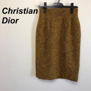 クリスチャンディオール(Christian Dior)のChristian Dior クリスチャンディオール タイトスカート イエロー(ひざ丈スカート)