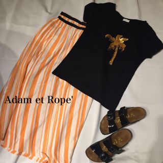 アダムエロぺ(Adam et Rope')のスパンコール🌴カットソー(カットソー(半袖/袖なし))