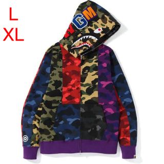 アベイシングエイプ(A BATHING APE)のBAPE MIX CAMO CRAZYSHARK FULLZIP HOODIE (パーカー)