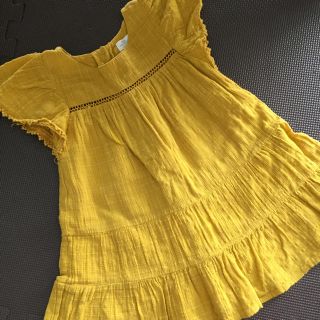 ザラキッズ(ZARA KIDS)のZARABaby  マスタード色ワンピース  98(ワンピース)