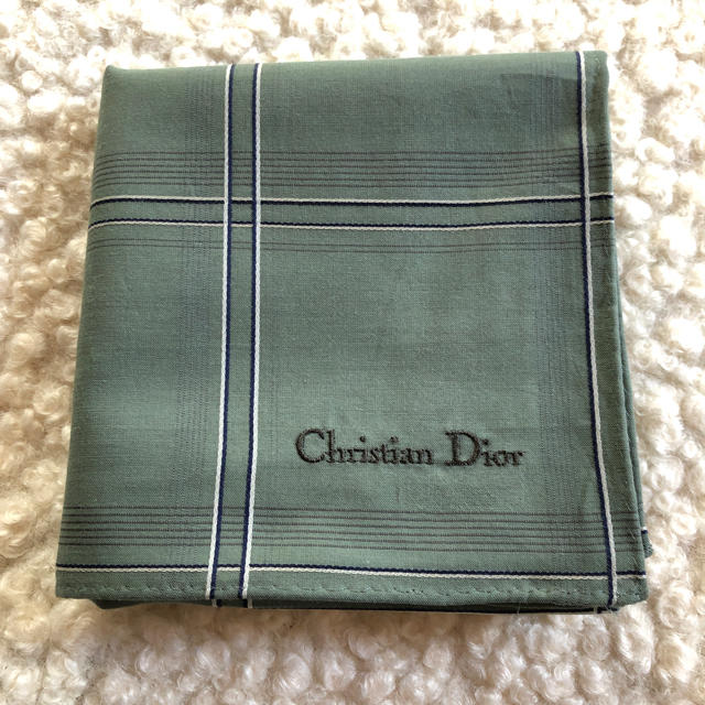 Christian Dior(クリスチャンディオール)の紳士ハンカチ 緑 メンズのファッション小物(ハンカチ/ポケットチーフ)の商品写真