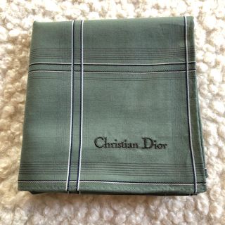 クリスチャンディオール(Christian Dior)の紳士ハンカチ 緑(ハンカチ/ポケットチーフ)