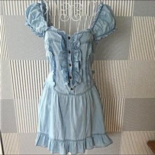 アクシーズファム(axes femme)のaxes ♡ アクシーズ チュニック デニム ワンピース パフスリーブ(チュニック)