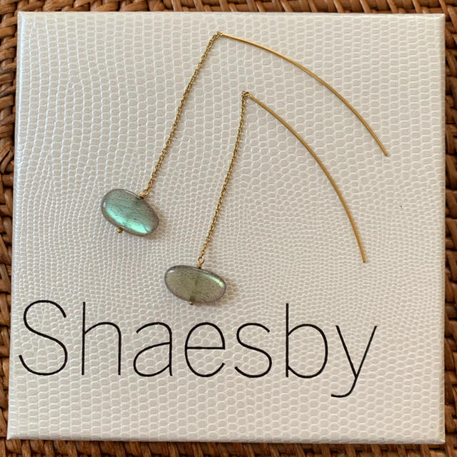 レディースShaesby 14kゴールド天然石チェーンピアス