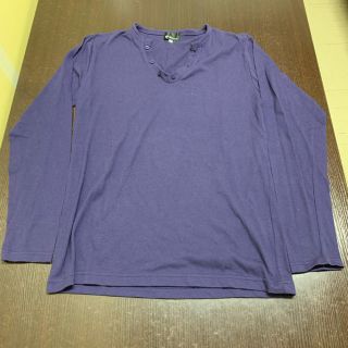 タケオキクチ(TAKEO KIKUCHI)のTK MIXPICE カットソー 紫色  L(Tシャツ/カットソー(七分/長袖))