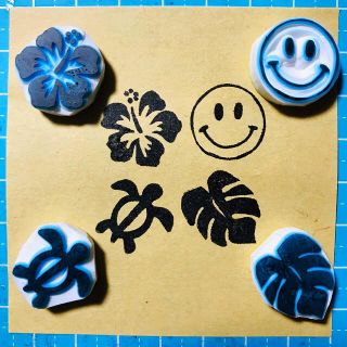 消しゴムはんこ☻Hawaiiはんこ 4点セット(はんこ)