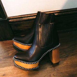 マウジー(moussy)の週末値下げ！SIDE GORE WOOD SOLE BOOTS 24.5(ブーツ)