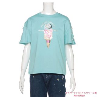 メゾピアノジュニア(mezzo piano junior)のメゾピアノサーティワン アイスクリームコラボ 袖レースアップシャツ140cm(Tシャツ/カットソー)