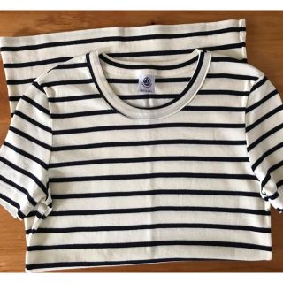 プチバトー(PETIT BATEAU)のプチバトー レディース ティーシャツ 16S ネイビー×エクリュ(Tシャツ(半袖/袖なし))