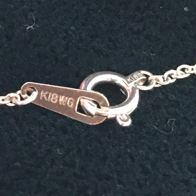 K18WG ダイヤモンド 馬蹄 ネックレス  0.2ct  ホースシュー