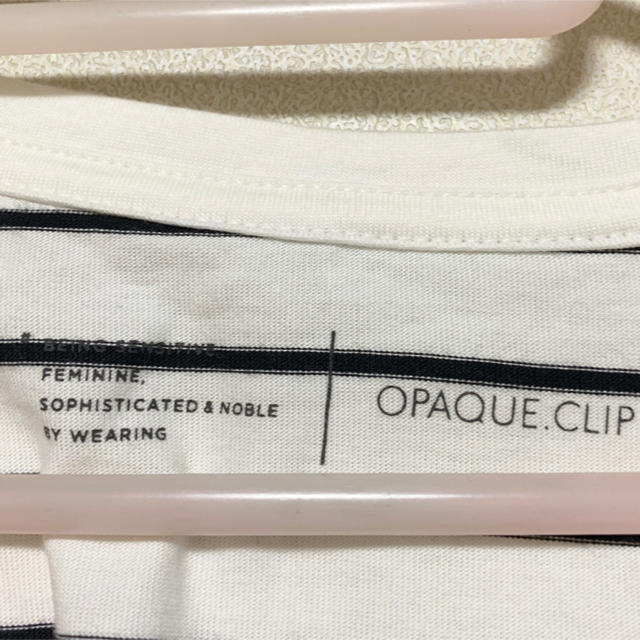 OPAQUE.CLIP(オペークドットクリップ)のVネック ボーダーTシャツ レディースのトップス(Tシャツ(半袖/袖なし))の商品写真