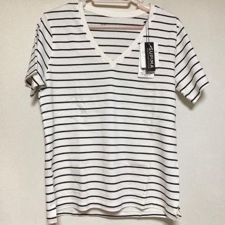 オペークドットクリップ(OPAQUE.CLIP)のVネック ボーダーTシャツ(Tシャツ(半袖/袖なし))