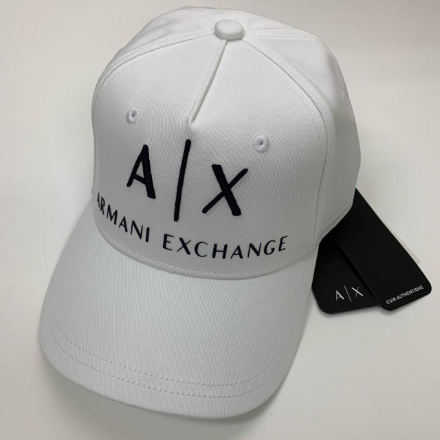 アルマーニエクスチェンジAX新品ロゴキャップタグ付き人気ホワイト送料込み帽子