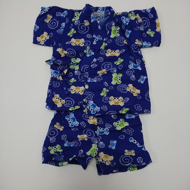 ☆甚平 カニ柄 90☆ キッズ/ベビー/マタニティのキッズ服男の子用(90cm~)(甚平/浴衣)の商品写真