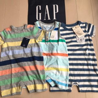 ベビーギャップ(babyGAP)の新品☆baby GAP☆ボーダー ロンパース 半袖 ☆カーターズ ネクスト(ロンパース)