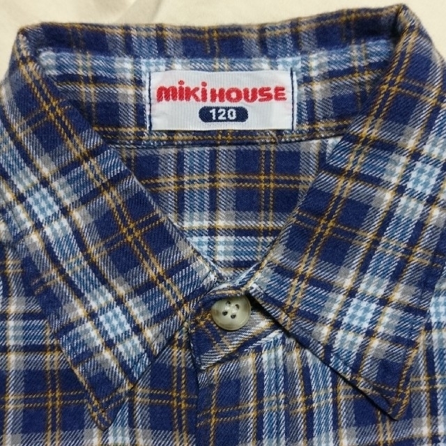 mikihouse(ミキハウス)のミキハウス チェックシャツ 120cm 美品 キッズ/ベビー/マタニティのキッズ服男の子用(90cm~)(ブラウス)の商品写真