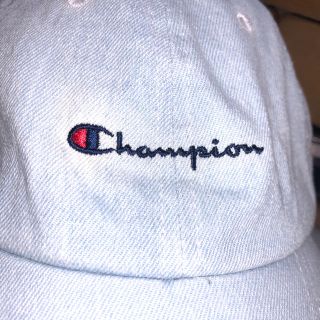 チャンピオン(Champion)の男女兼用 チャンピオン デニムキャップ 古着 ライトブルー デニム(キャップ)