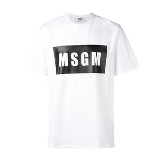 エムエスジイエム(MSGM)のMSGM エムエスジーエム   ボックス ロゴ Tシャツ ホワイト メンズ(Tシャツ/カットソー(半袖/袖なし))