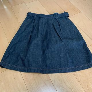 ユナイテッドアローズ(UNITED ARROWS)のユナイテッドアローズ デニムスカートベルト付フレアスカート サイズ40 春夏秋に(ひざ丈スカート)